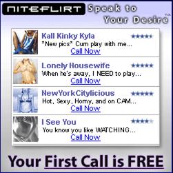 First Phonesex Call is Free on Nite Flirt